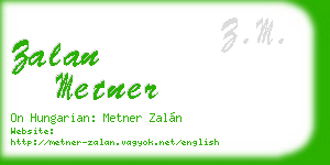 zalan metner business card